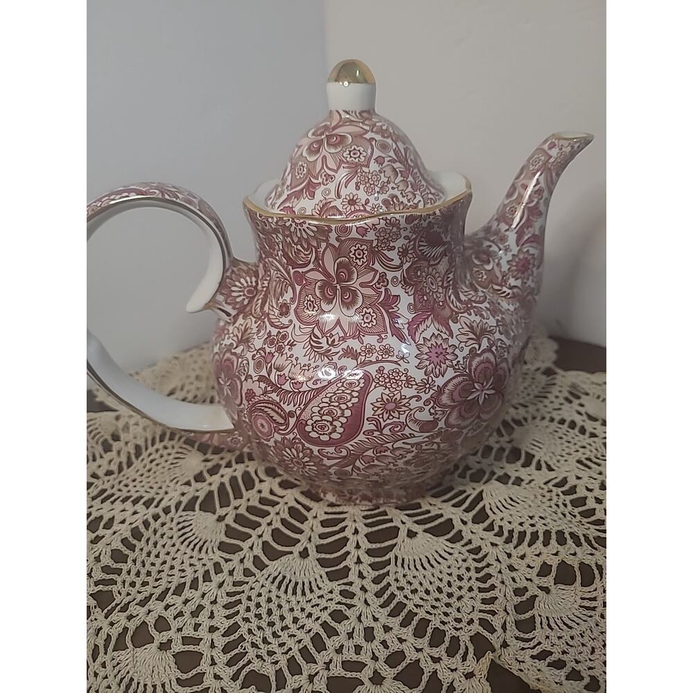 Antique Chintz Reflections Vintage Godinger Floral Porcelain Teapot DIY Decor - Picture 13 of 16
